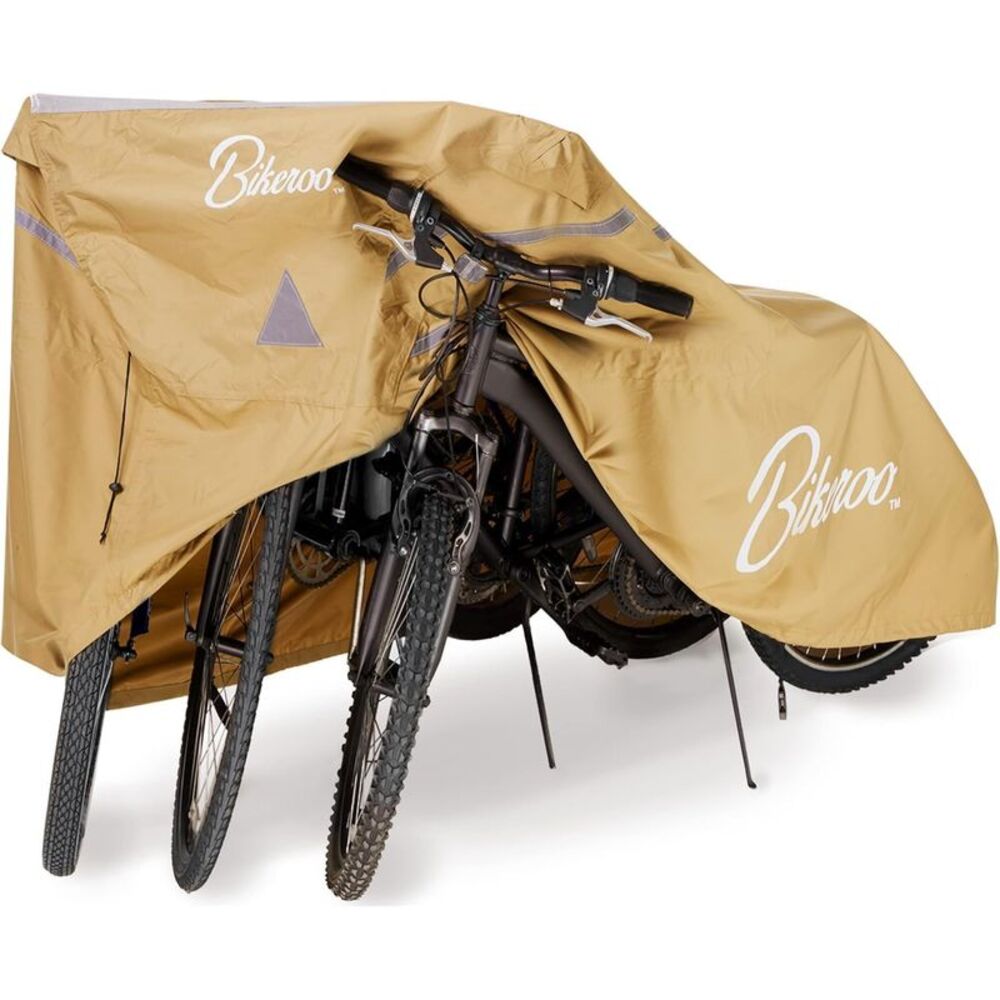 Bikeroo Waterproof Bike Cover, Storage for 3 Bicycles, Beige, XXL Size (82"x42")